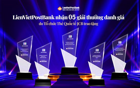 LienVietPostBank nhận 5 giải thưởng của tổ chức thẻ quốc tế JCB