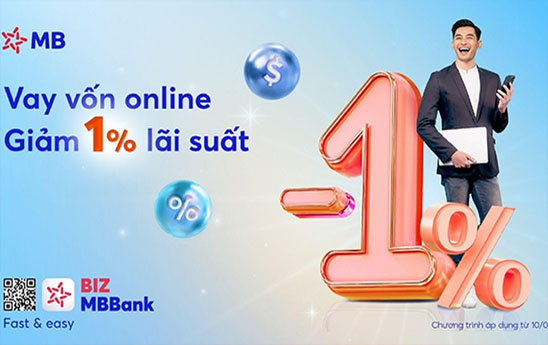 MB giảm lãi suất cho vay online tới 1%/năm để hỗ trợ khách hàng doanh nghiệp