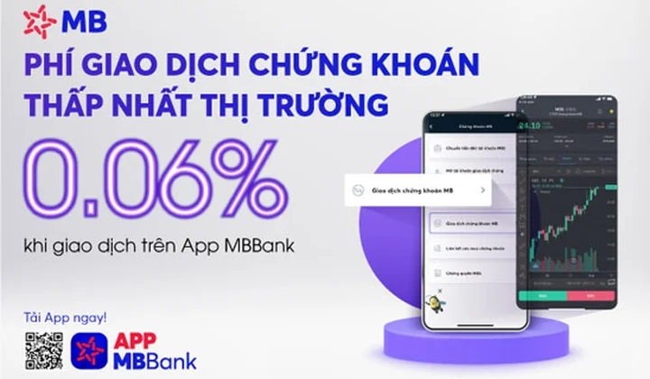 MB triển khai giao dịch chứng khoán ngay trên ứng dụng ngân hàng với mức phí cực thấp