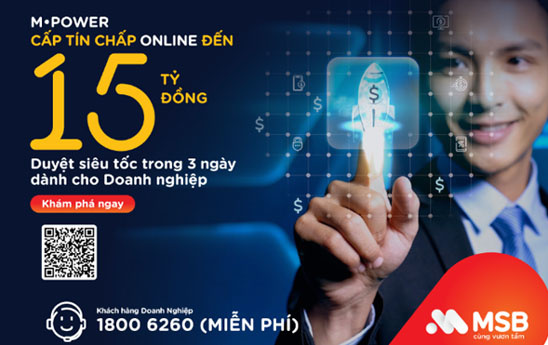 MSB kết hợp cùng MISA hỗ trợ doanh nghiệp vay trực tuyến không tài sản đảm bảo lên tới 15 tỷ đồng