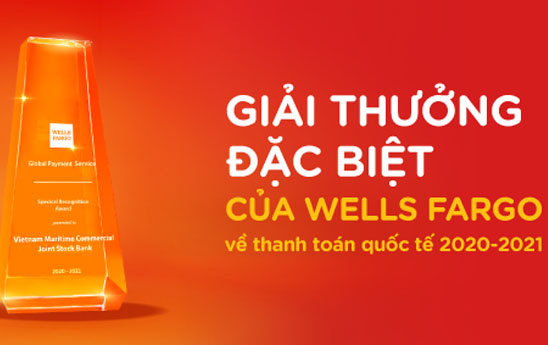 MSB nhận Giải thưởng đặc biệt về thanh toán quốc tế từ Wells Fargo