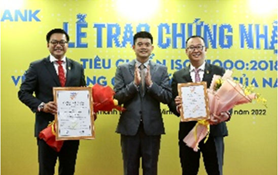 Nam A Bank đạt tiêu chuẩn ISO 31000:2018 về quản lý rủi ro đối với các sản phẩm Tín dụng xanh