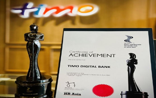 Ngân hàng số Timo được vinh danh “Nơi làm việc tốt nhất châu Á 2021”