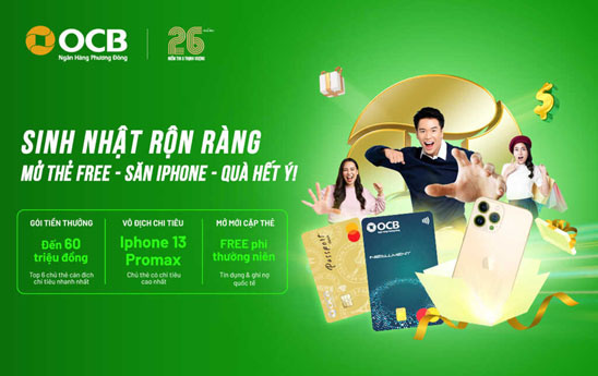 OCB mừng sinh nhật ưu đãi khách hàng