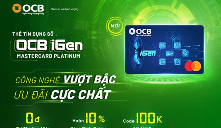 OCB ra mắt thẻ tín dụng số OCB iGEN Mastercard Platinum