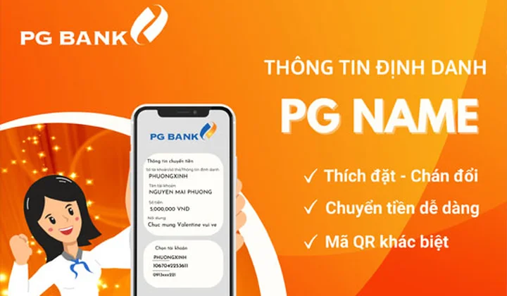 PG Bank thêm tính năng đặt biệt danh cho tài khoản trên ứng dụng ngân hàng số