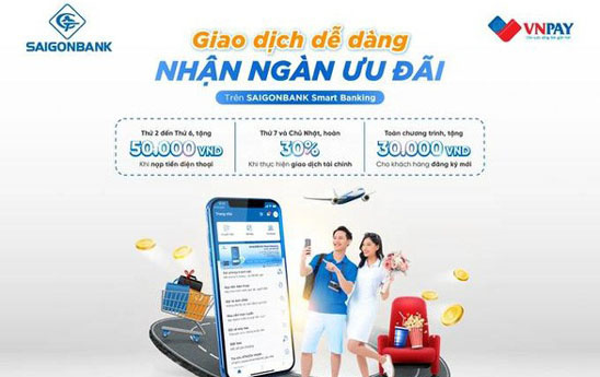 SAIGONBANK khuyến mại siêu hấp dẫn với chương trình “Giao dịch dễ dàng - Nhận ngàn ưu đãi”