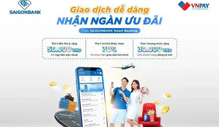 SAIGONBANK khuyến mại siêu hấp dẫn với chương trình “Giao dịch dễ dàng - Nhận ngàn ưu đãi”