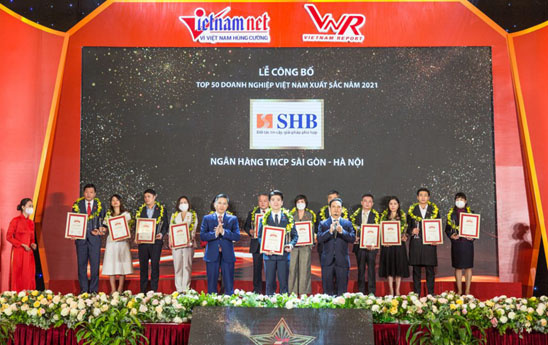 SHB được vinh danh trong Top 50 doanh nghiệp xuất sắc nhất Việt Nam lần thứ 3