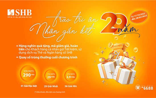 SHB triển khai chương trình khuyến mại với hàng ngàn ưu đãi