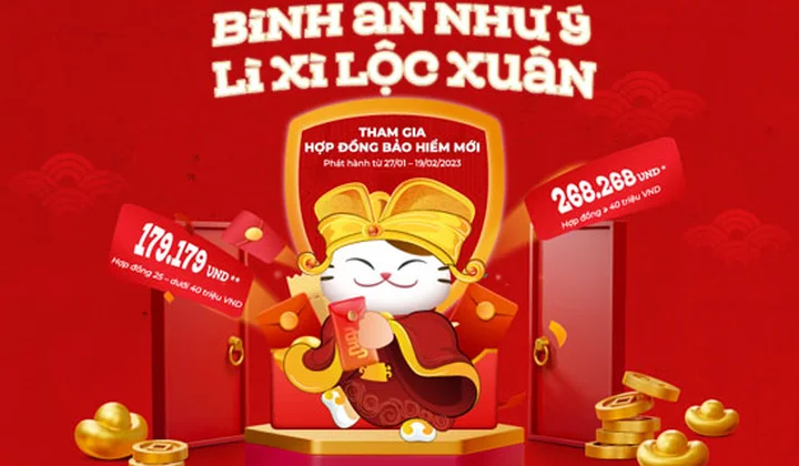 Sacombank lì xì lộc Xuân dành cho khách hàng tham gia bảo hiểm
