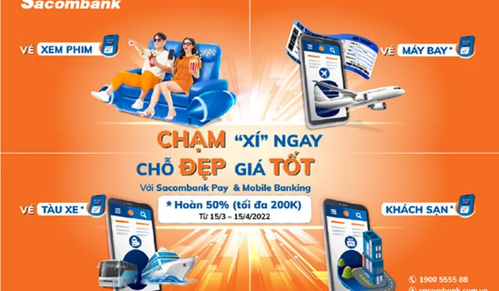 Sacombank miễn phí mọi giao dịch chuyển tiền