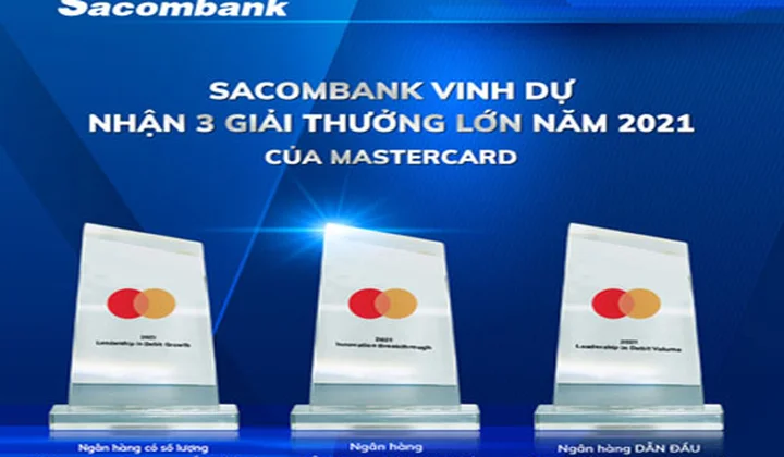 Sacombank nhận 3 giải thưởng lớn từ tổ chức thẻ quốc tế Mastercard