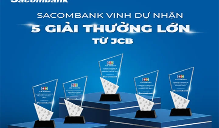 Sacombank nhận 5 giải thưởng từ thẻ JCB
