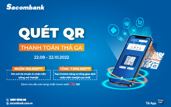 Sacombank triển khai chương trình “Quét QR - Thanh toán thả ga”