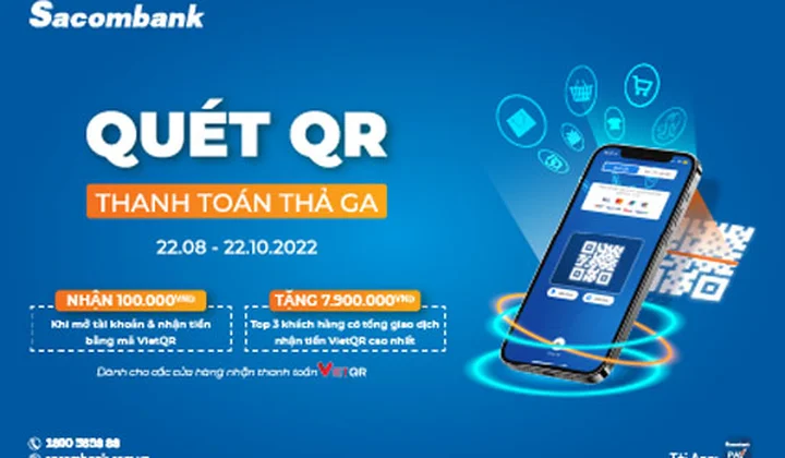 Sacombank triển khai chương trình “Quét QR - Thanh toán thả ga”