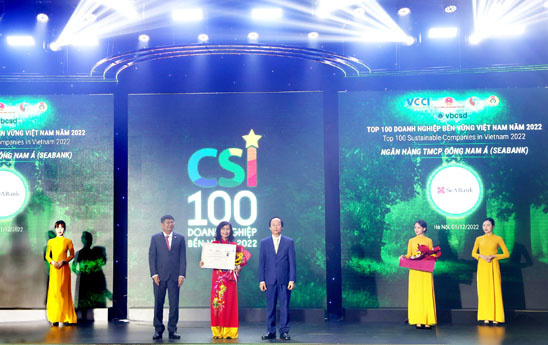 SeABank được vinh danh Doanh nghiệp bền vững Việt Nam năm 2022