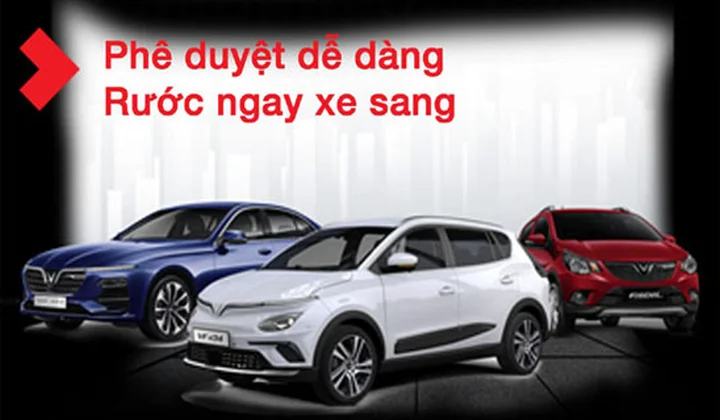 Techcombank thẩm định hạn mức vay 100% trực truyến cho xe VinFast