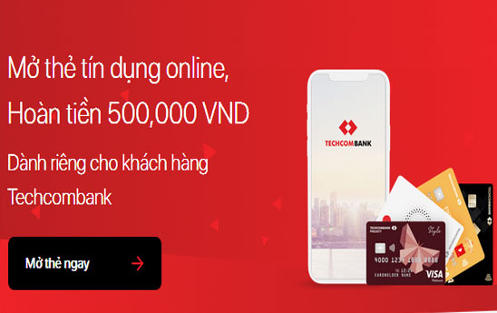 Techcombank triển khai mở thẻ tín dụng 100% online