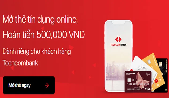 Techcombank triển khai mở thẻ tín dụng 100% online