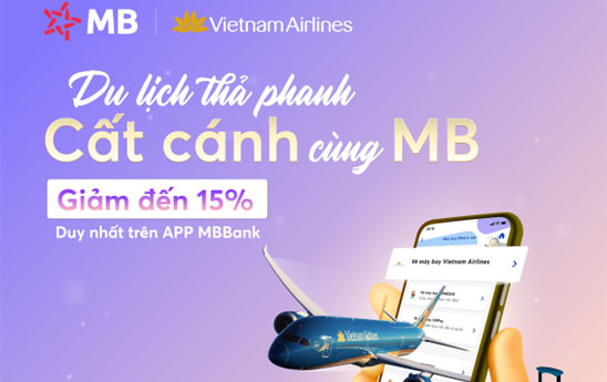 Ưu đãi hấp dẫn  khi mua vé máy bay Vietnam Airlines trên App MBBank