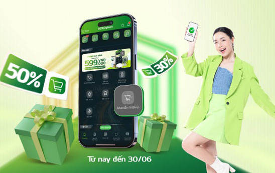 Ưu đãi ngập tràn với tính năng “Mua sắm VnShop” trên VCB Digibank