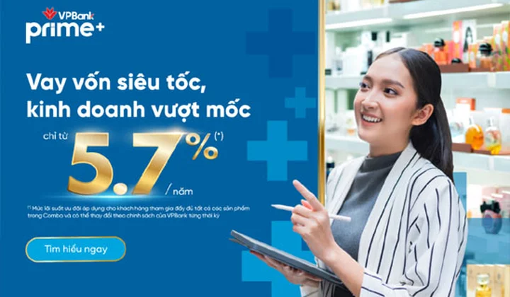 VPBank cho vay kinh doanh với lãi suất chỉ từ 5,7%/năm