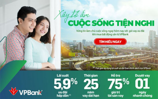 VPBank ưu đãi lãi suất vay mua nhà