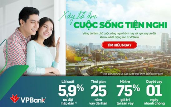 VPBank ưu đãi lãi suất vay mua nhà
