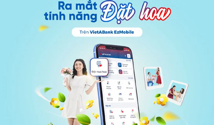 VietABank EzMobile mở thêm tính năng đặt mua hoa online