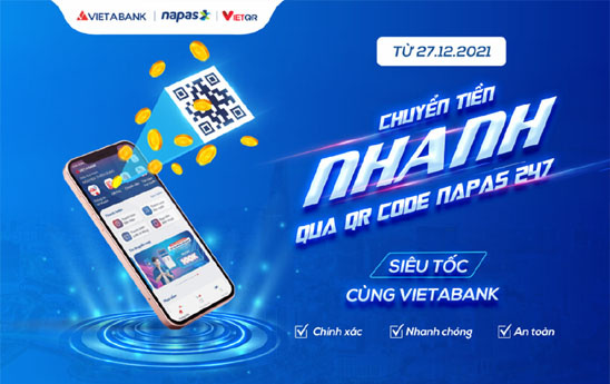 VietABank chuyển tiền nhanh 24/7 bằng QR Code