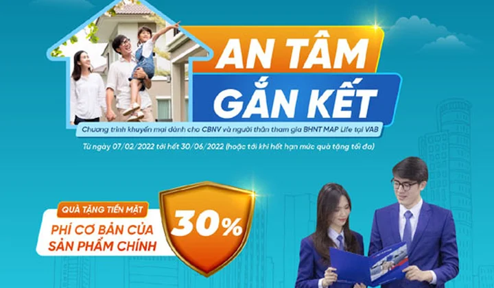 VietABank tặng tới 30% phí mua bảo hiểm nhân thọ MAP Life