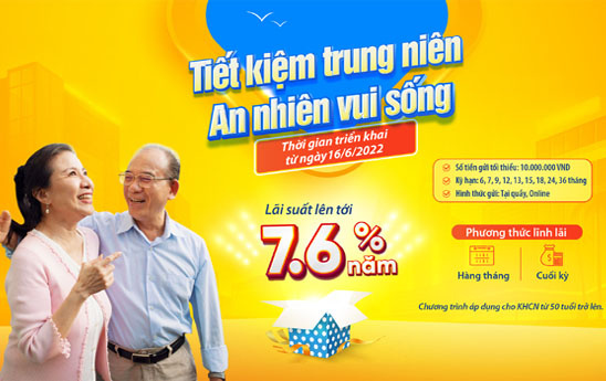 VietABank triển khai chương trình ưu đãi “Tiết kiệm trung niên - An nhiên vui sống”