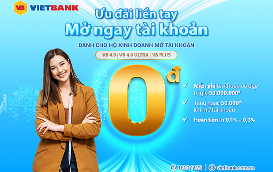 Vietbank dành nhiều ưu đãi cho hộ kinh doanh và tiểu thương