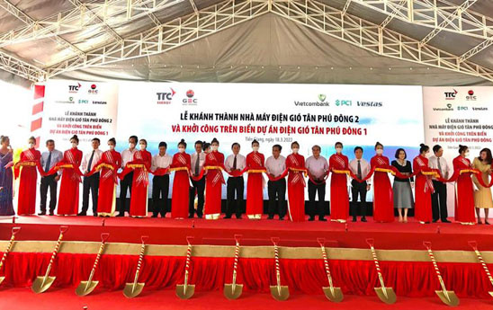 Vietcombank cùng Tập đoàn TTC khánh thành Nhà máy điện gió Tân Phú Đông 2