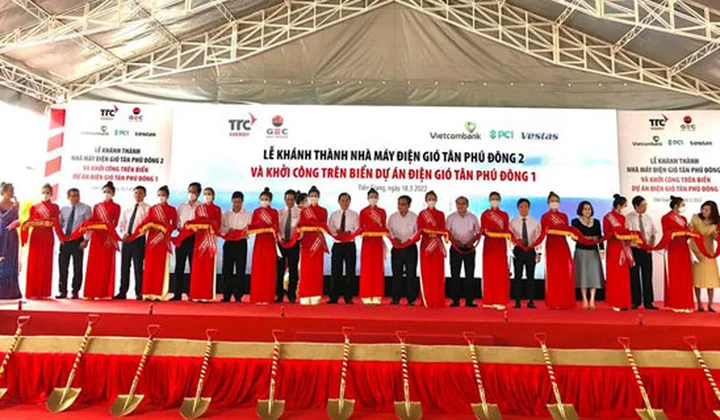 Vietcombank cùng Tập đoàn TTC khánh thành Nhà máy điện gió Tân Phú Đông 2