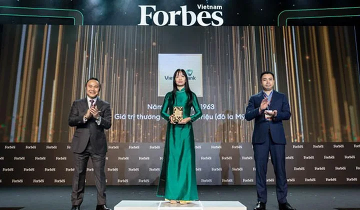 Vietcombank dẫn đầu top 25 thương hiệu do Forbes Việt Nam bình chọn