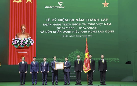 Vietcombank nhận danh hiệu Anh hùng Lao động dịp kỷ niệm 60 năm ngày thành lập