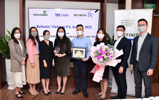 Vietcombank nhận danh hiệu Ngân hàng có khối lượng giao dịch ngoại tệ trên FXall cao nhất năm 2021