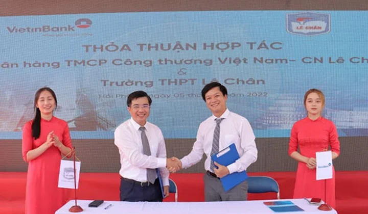 VietinBank Lê Chân ký thỏa thuận hợp tác với Trường THPT Lê Chân