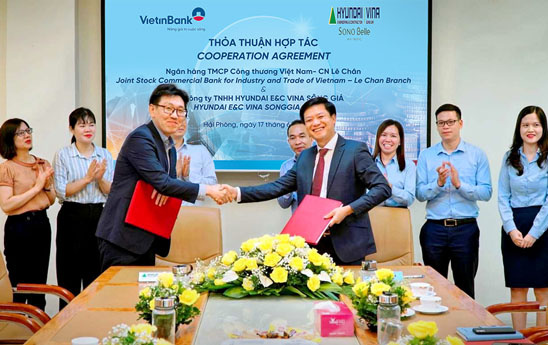 VietinBank Lê Chân và Hyundai E&C Vina Sông Giá ký kết hợp tác toàn diện
