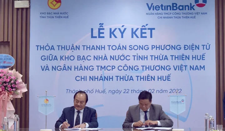 VietinBank Thừa Thiên Huế ký kết hợp tác song phương điện tử nộp/hưởng ngân sách nhà nước