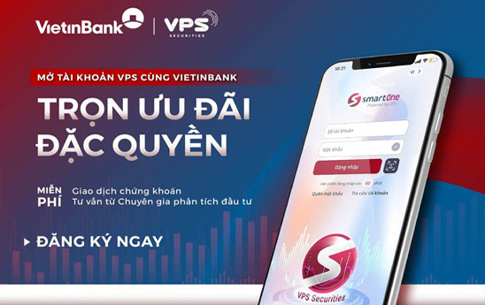 VietinBank iPay Mobile thêm tính năng mở tài khoản chứng khoán VPS