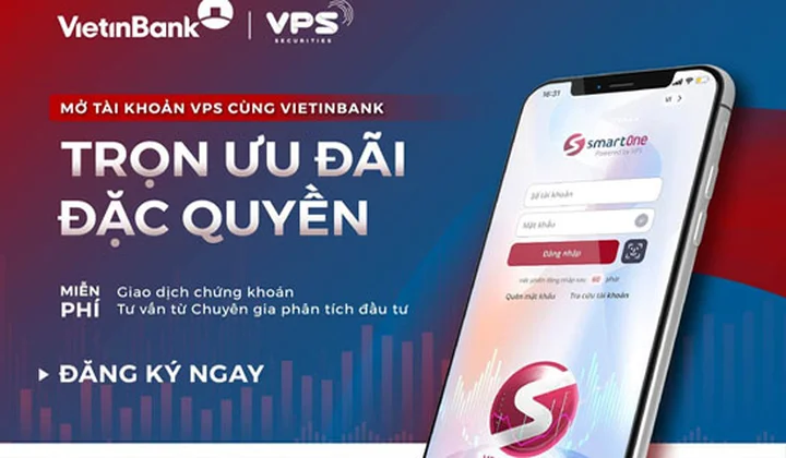 VietinBank iPay Mobile thêm tính năng mở tài khoản chứng khoán VPS