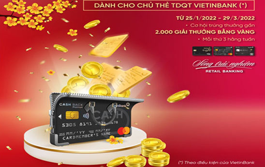VietinBank khuyến mại chủ thẻ tín dụng quốc tế