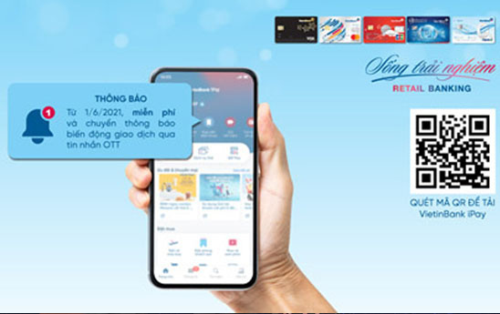 VietinBank miễn phí thông báo biến động giao dịch thẻ tín dụng