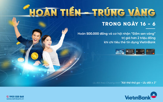 VietinBank ưu đãi hoàn tiền thẻ Tín dụng quốc tế nhân Ngày không tiền mặt