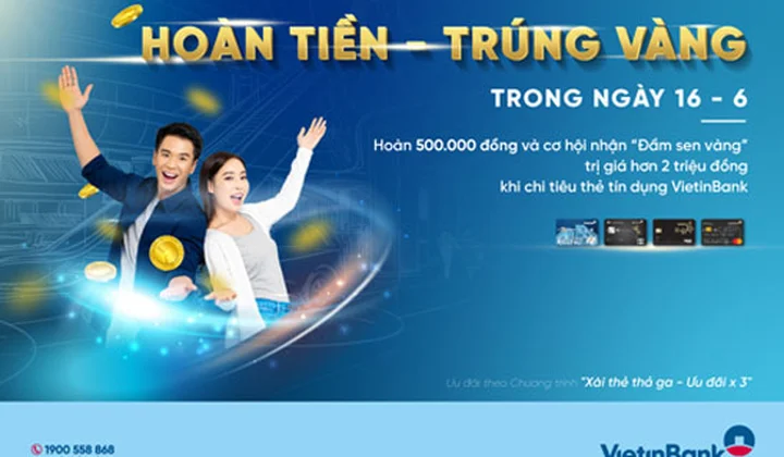 VietinBank ưu đãi hoàn tiền thẻ Tín dụng quốc tế nhân Ngày không tiền mặt