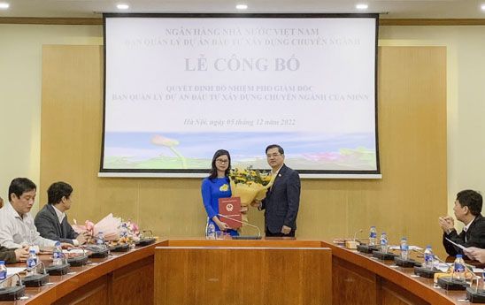 Bà Đoàn Thị Ngọc Phương giữ chức Phó Giám đốc Ban Quản lý dự án đầu tư xây dựng chuyên ngành thuộc Ngân hàng Nhà nước