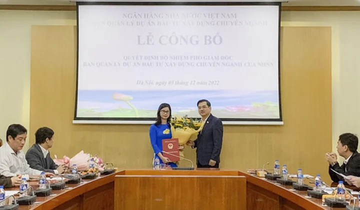 Bà Đoàn Thị Ngọc Phương giữ chức Phó Giám đốc Ban Quản lý dự án đầu tư xây dựng chuyên ngành thuộc Ngân hàng Nhà nước